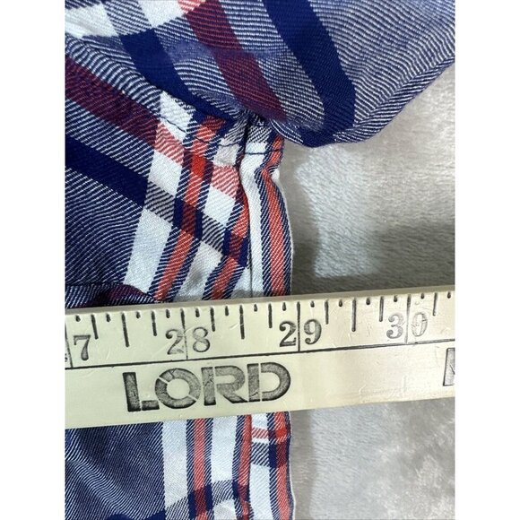 Women’s Catherines Plaid Button Up Red White Blue Plus Size 3X - Picture 9 of 13